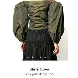 A green puff top and pant. New never worn.